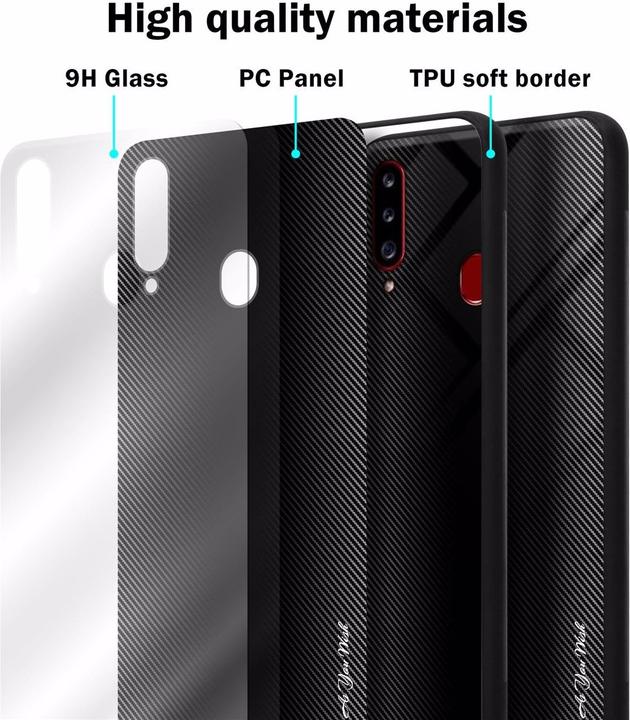 Productafbeelding Cadorabo TPU gestreepte glasplaat (Samsung Galaxy A20)