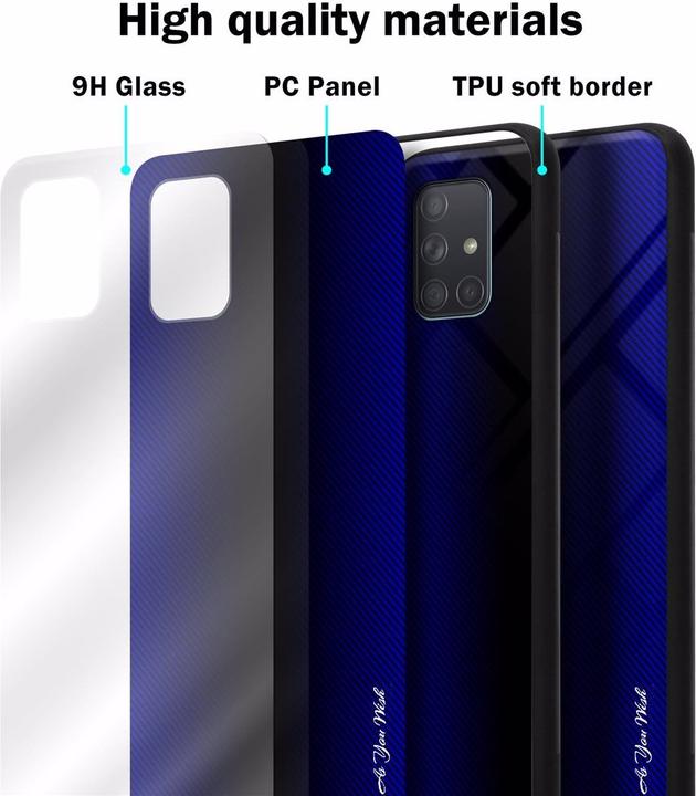 Productafbeelding Cadorabo TPU gestreepte glasplaat (Samsung Galaxy A71)