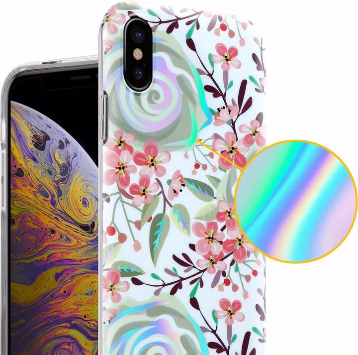 Produktbild Cadorabo IMD TPU Bunte Blumen & Blätter Cover (Apple iPhone XS Max)
