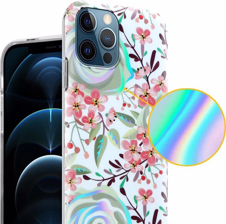 Produktbild Cadorabo IMD TPU Bunte Blumen & Blätter Cover (Apple iPhone 12 Pro Max)