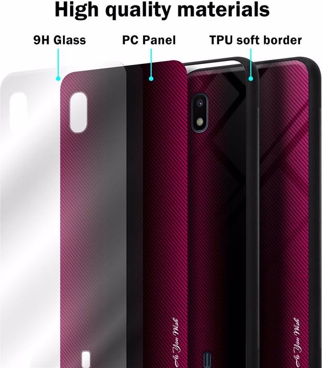 Productafbeelding Cadorabo TPU gestreepte glasplaat (Samsung Galaxy A10, HTC One M10)