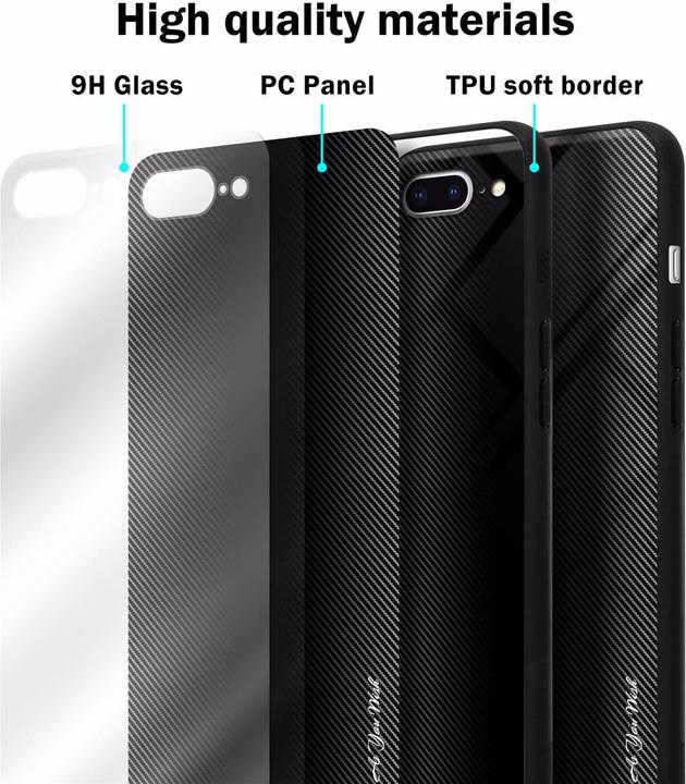 Productafbeelding Cadorabo TPU gestreepte glasplaat (Apple iPhone 7 Plus, Apple iPhone 7s Plus)