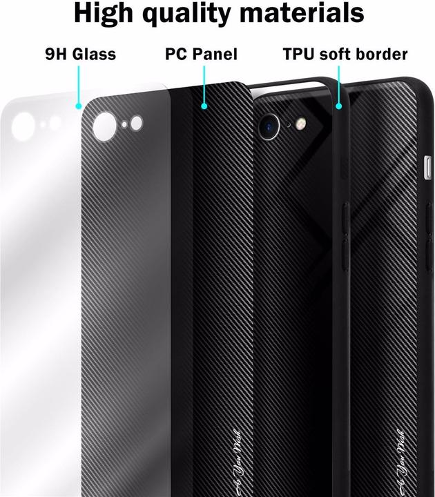 Productafbeelding Cadorabo TPU gestreepte glasplaat (Apple iPhone 7, Apple iPhone SE (2e generatie))
