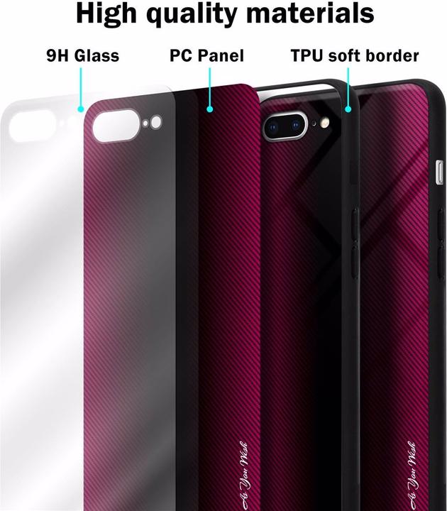Immagine prodotto Cadorabo Copertura di vetro a strisce in TPU (Apple iPhone 7 Plus, Apple iPhone 7s Plus)