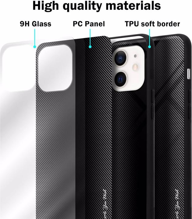 Produktbild Cadorabo TPU Gestreiftes Glas Cover (Apple iPhone 12 mini)