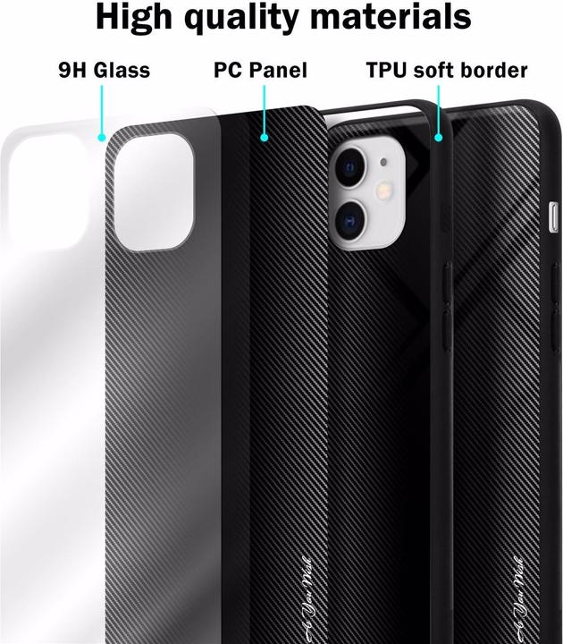Productafbeelding Cadorabo TPU gestreepte glasplaat (Apple iPhone 11)