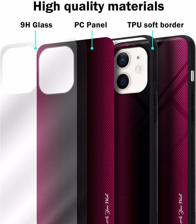 Productafbeelding Cadorabo TPU gestreepte glasplaat (Apple iPhone 12 mini)