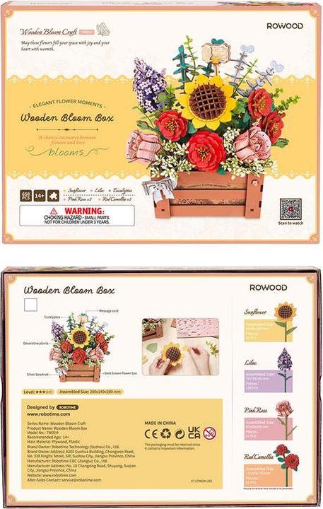 Produktbild Robotime Modellbausatz 'Wooden Bloom Box' (658 Teile)