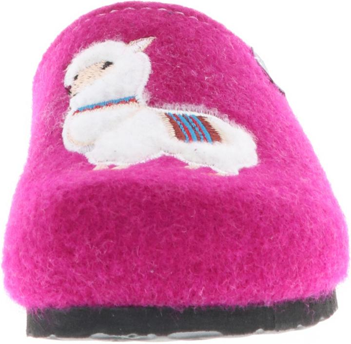 Produktbild Tofee Kinder Mädchen Hausschuhe Pantoffeln Pantoletten Slipper Naturwollfilz (Lama) pink/lila/fuxia (30)