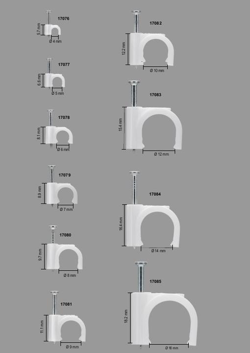 Produktbild Goobay Kabelschelle, weiss max. Kabeldurchmesser : 16,0 mm