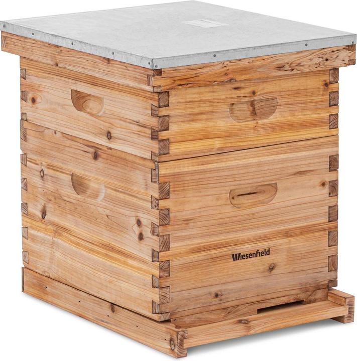 Wiesenfield Dadant Bienenstock Bienenhäuschen Beute 2 Zargen, Bodenkassette, Flugloch (Wildbienen, Biene)