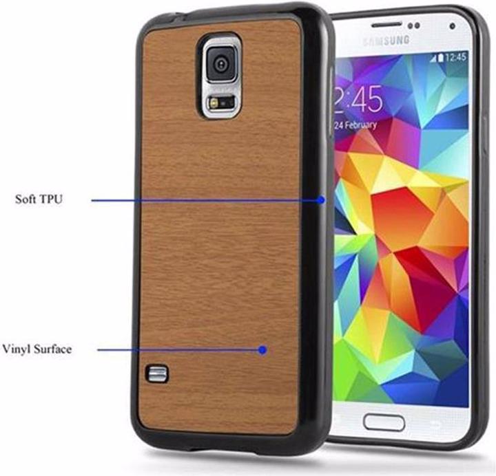 Produktbild Cadorabo TPU Wooden Cover (Samsung Galaxy S5, Samsung Galaxy S5 Neo)