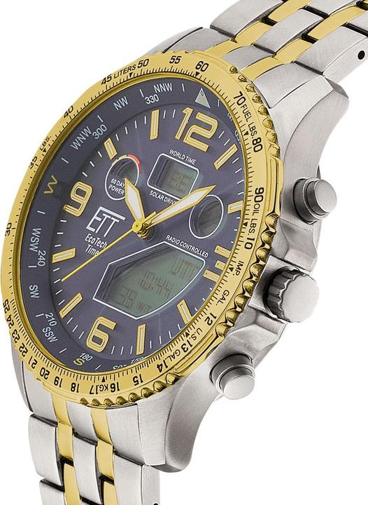 Actual product image ETT EGT-11576-31M Mens Solar Titanium Radio Control Watch 43mm 10ATM (Radio-controlled clock, Chronograph, 43 mm)