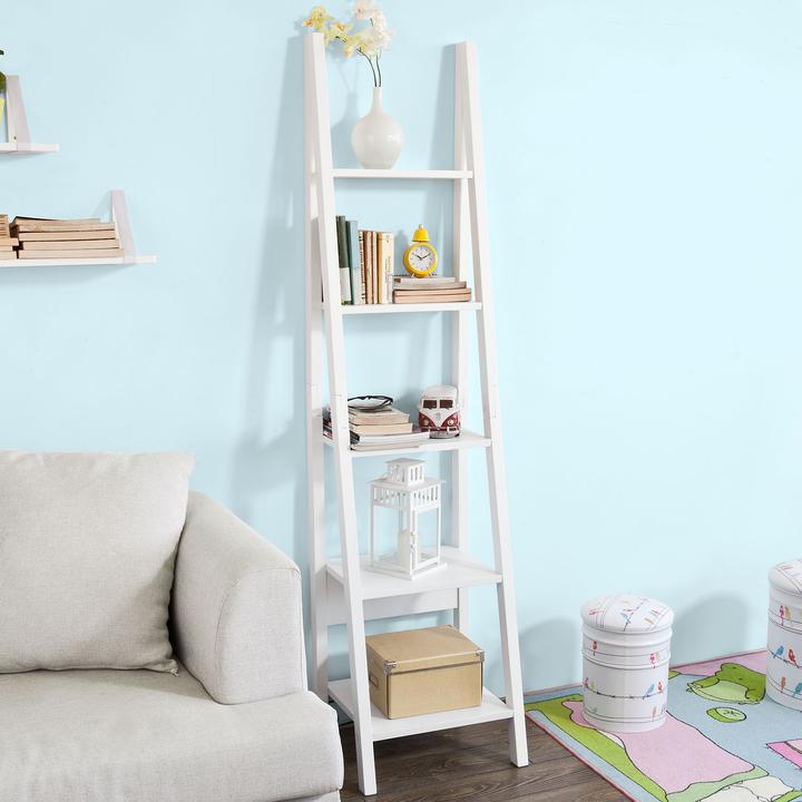 Image du produit SoBuy Étagère à échelle Blanc (44 x 39 x 180 cm)