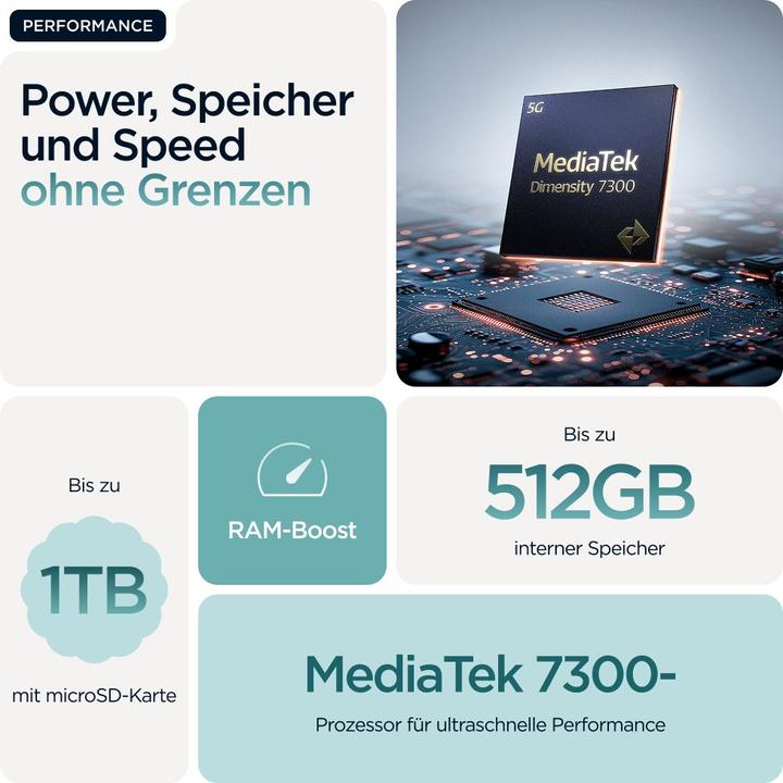 Productafbeelding Motorola Edge 60 Fusion (256 GB, Amazoniet, 6.67", Dubbele SIM, 50 Mpx, 5G)