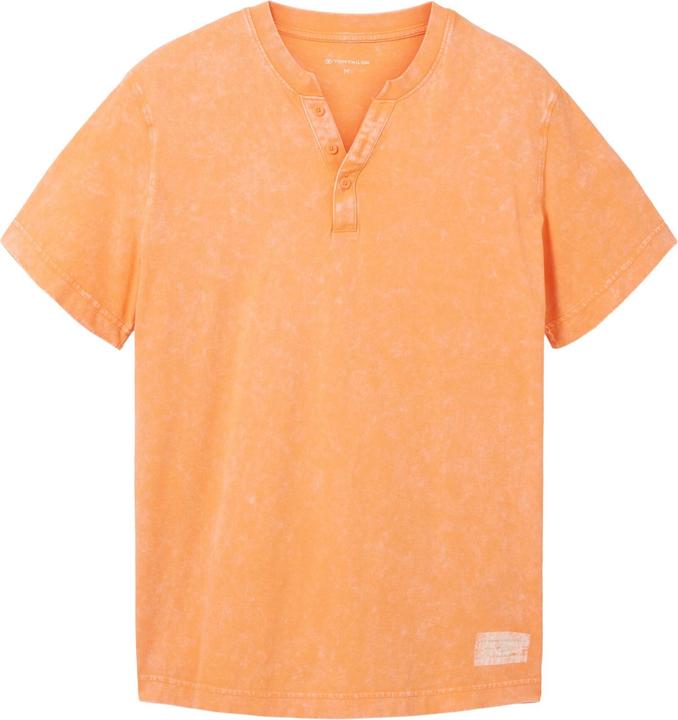 Tom Tailor T-Shirt Kurzarmshirt mit Henley-Ausschnitt und ausgewaschener Optik
