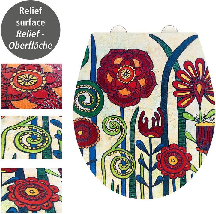 Image du produit Wenko Siège WC avec abaissement automatique Blossom Rollin "Art multicolore