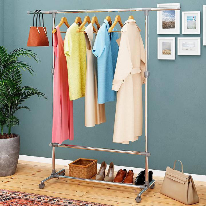 Actual product image Sanawatec Heavy duty clothes rack on rollers