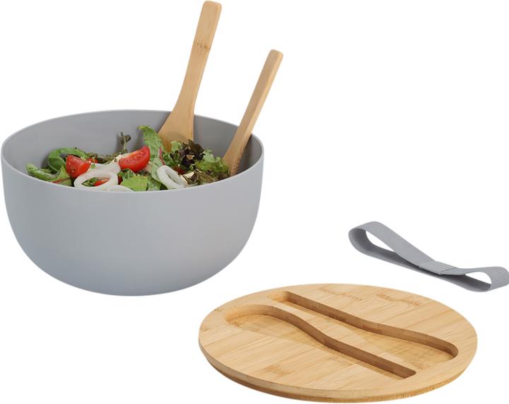 Actual product image Zeller Present Salad bowl with cutlery and lid (23.50 cm, 3 l, 1 x)