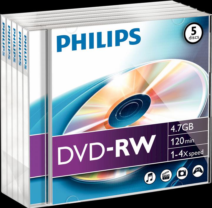 Philips 1x5 DVD-RW 4,7 Go 4x JC (5 x)