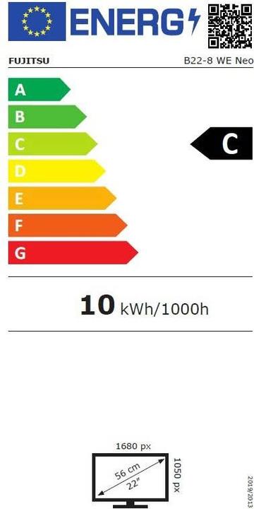 Energie-Label Fujitsu B-Line B22-8 WE Neo (1680 x 1050 Pixel, 22")