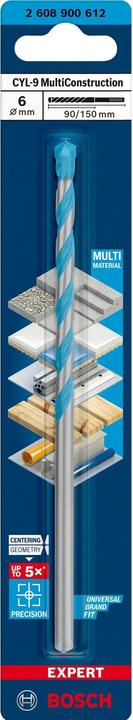 Produktbild Bosch Professional Zubehör EXPERT CYL-9 MultiConstruction Bohrer, 6 x 90 x 150 mm (6 Millimeter)