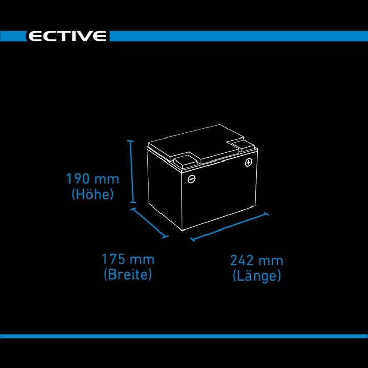 Produktbild Ective DC 70 AGM Deep Cycle 70Ah Versorgungsbatterie (12 V, 70 Ah)