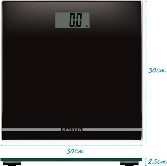 Actual product image Salter 9205 BK3RCEU16 Large Display Glass Electric Scale Black (180 kg)