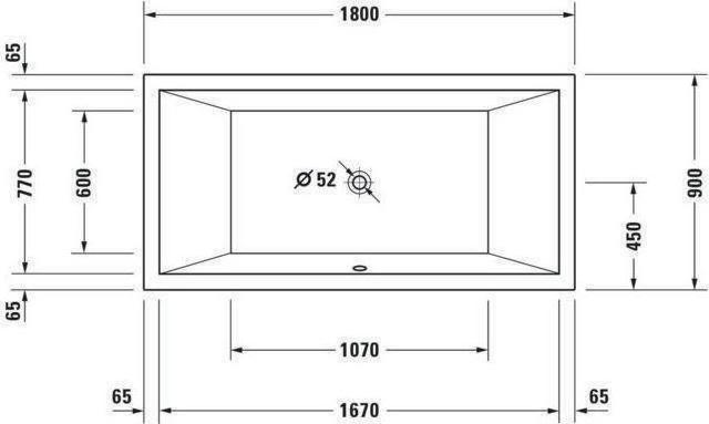 Produktbild Duravit Rechteck-Whirlwanne STARCK 252 l 180x90 we 2 RS Combi-System P