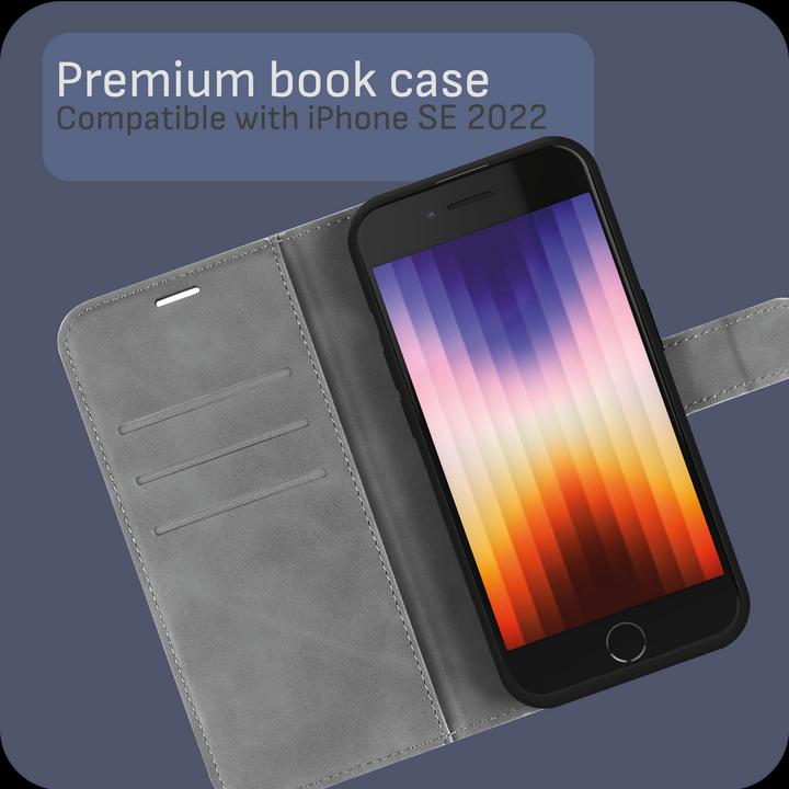 Actual product image Cazy Premium wallet case for iPhone SE 2022, magnetic wallet case, card slots, stand - (Apple iPhone SE (3rd Gen))