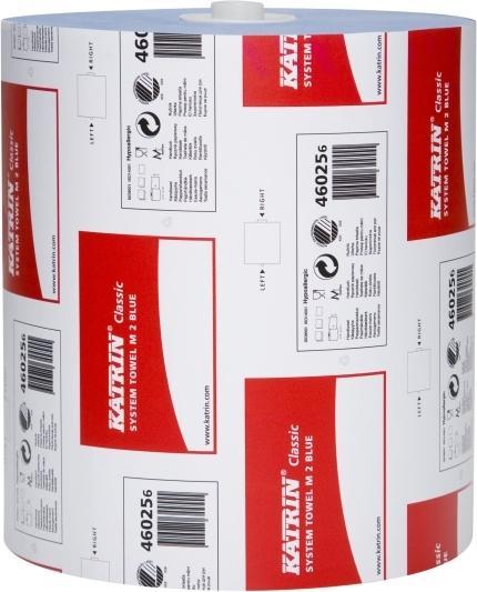 Produktbild Katrin 6 Handtuchrollen System 2-lagig blau, 580 Blätter (6 x)