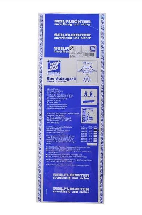 Image du produit ProPlus Câble d'ascenseur de chantier avec anneau et mousqueton (10 m)