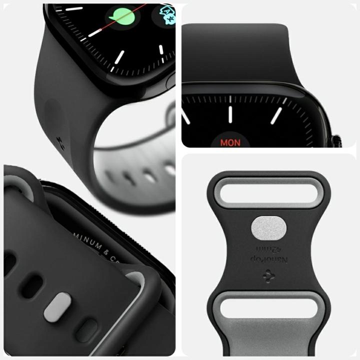 Actual product image Spigen - Nano Pop - Apple Watch 1/2/3/4/5/6/7/8/9/10/SE/SE 2 (38/40/41/42mm) - Black Sesame (Silicone, Plastic)
