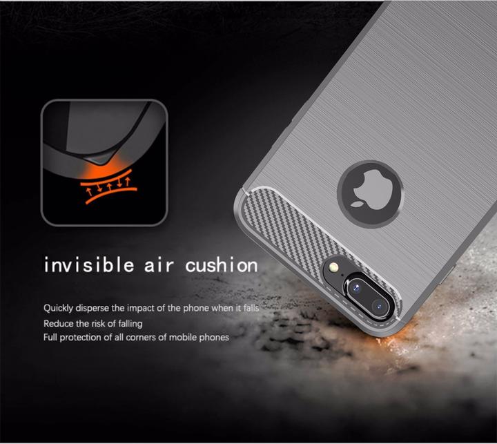 Produktbild Cadorabo TPU Ultra Slim carbon edelstahl Kombi Cover (Apple iPhone 7 Plus, Apple iPhone 7s Plus)