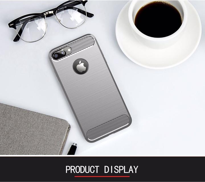 Produktbild Cadorabo TPU Ultra Slim carbon edelstahl Kombi Cover (Apple iPhone 7 Plus, Apple iPhone 7s Plus)