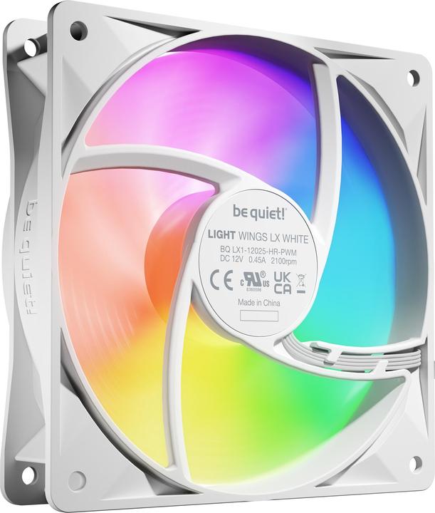 Actual product image be quiet! LIGHT WINGS LX 120mm PWM high-speed White Triple-Pack (120 mm, 3 x)