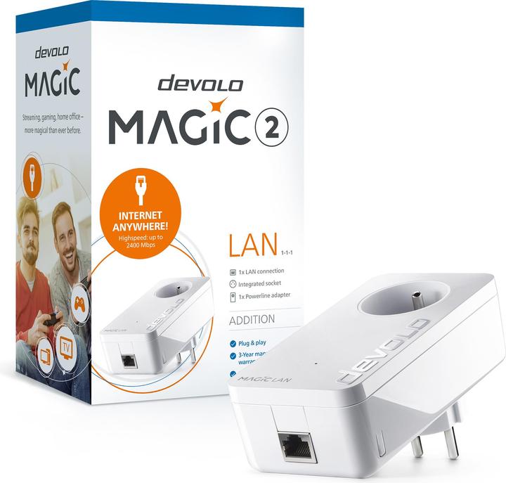 Image du produit Devolo Magic 2 LAN Ethernet LAN Blanc 1 pc(s) (2400 Mbit/s)