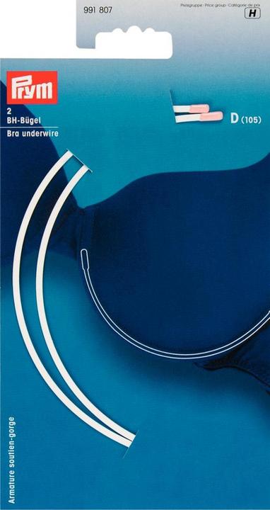 Image du produit Prym Armature de soutien-gorge, blanc Taille D (105), Carte 2 pcs.