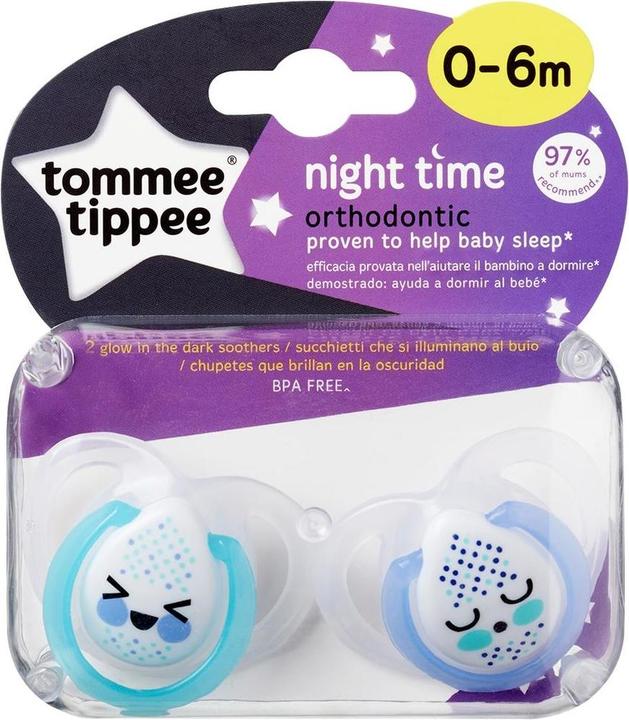 Actual product image Tommee Tippee silicone soother NIGHT STYLE, 0-6 months, 2 pcs, 43336103 (2 x, up to 6 M.)