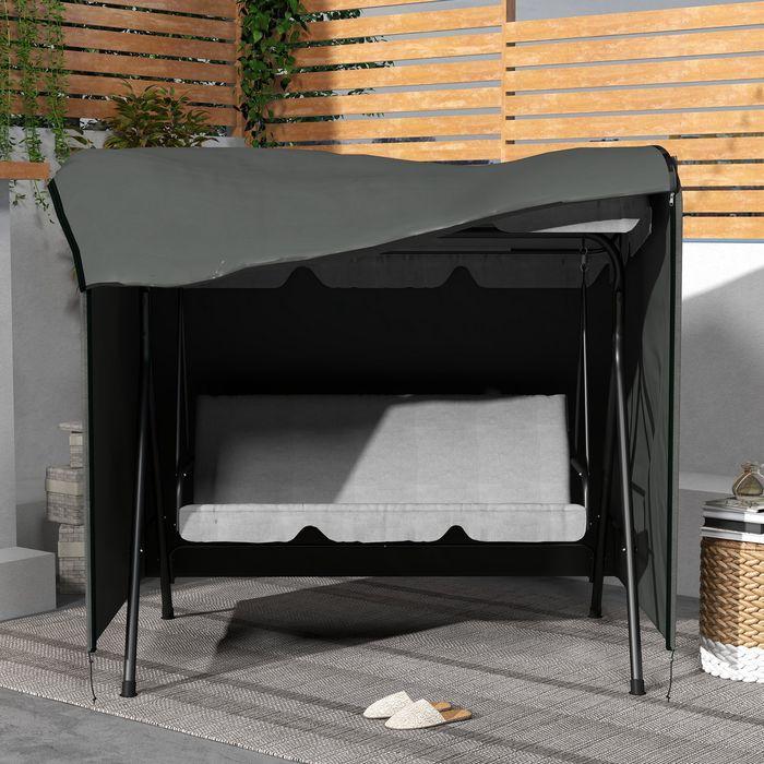Produktbild Swisshandel24 Abdeckung für Hollywoodschaukel, 420D Oxford, 177x114x152cm Dunkelgrau