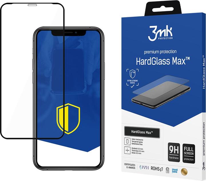 3MK HardGlass Max for iPhone Xs Max black frame (1 Stück, Apple iPhone XS Max)