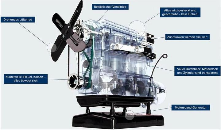 Actual product image Franzis 4-cylinder engine