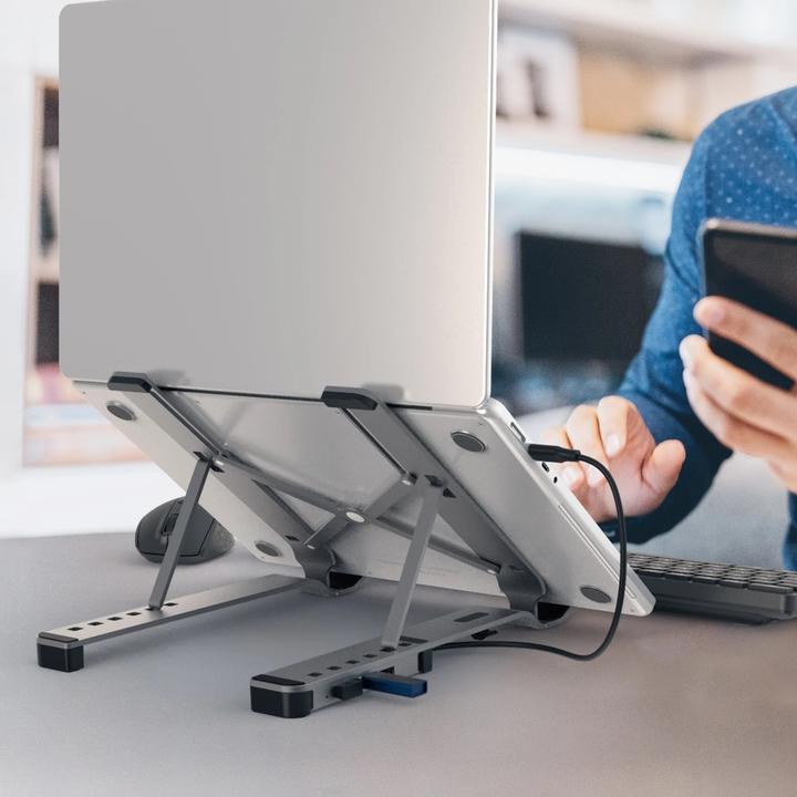 Actual product image j5Create JTS223-N Support pour ordinateur portable avec hub USB™ 4 ports, Avec fil, USB 3.2 Gen 1 (3 (USB-C, 1 Ports)