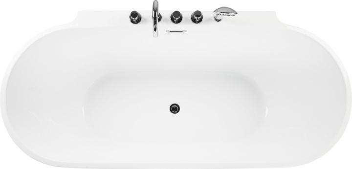 Actual product image Beliani Bathtub freestanding black with tap oval 170 x 80 cm ROTSO (286 l, 170 cm)
