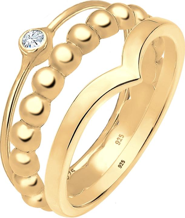 Elli Ring Set, Solitär-Ring (54, 925 Silber)