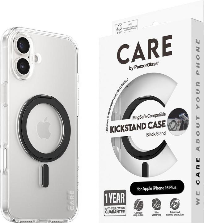Produktbild PanzerGlass CARE Feature Case Kickstand & MagSafe iPhone '24 6.7" black (Apple iPhone 16 Plus)