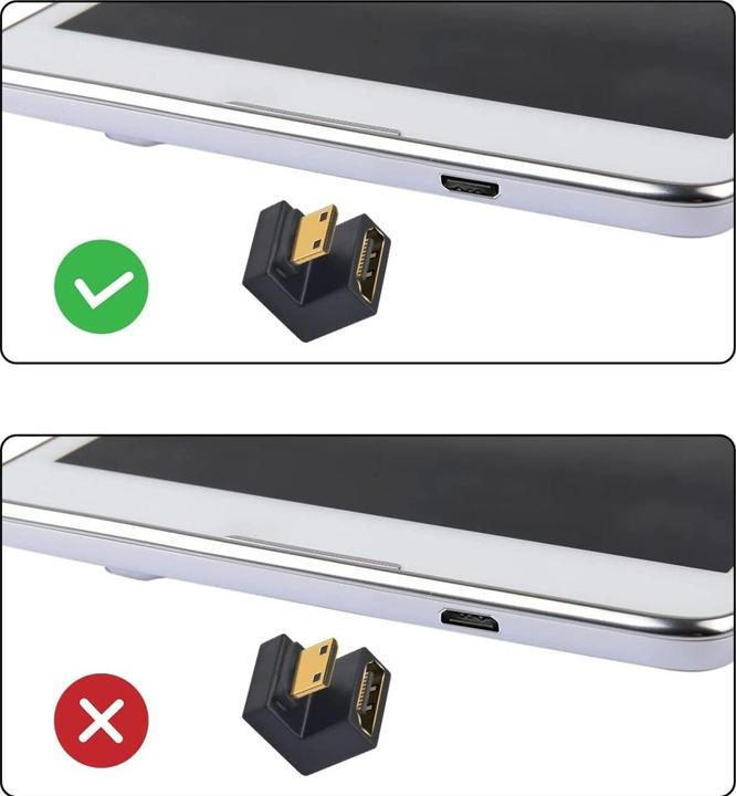 Produktbild PowerGuard Mini HDMI auf HDMI 2.1 180-Grad Winkel U-Form Down Adapter (Mini HDMI)