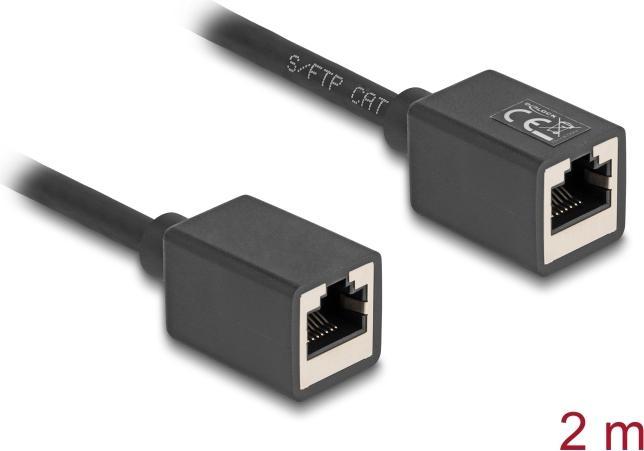 Image du produit Delock Câble d'extension réseau femelle RJ45 vers R (S/FTP, CAT6a, 2 m)