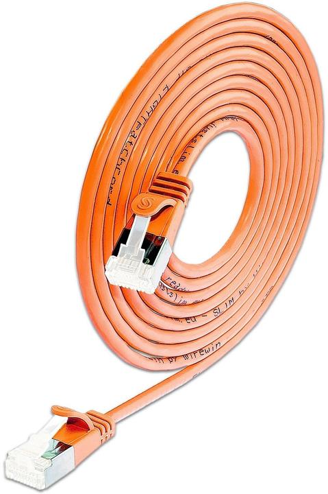 Produktbild SLIM Wirewin Patchkabel Cat 6A, U/FTP, 3 m, Orange (U/FTP, CAT6a, 3 m)
