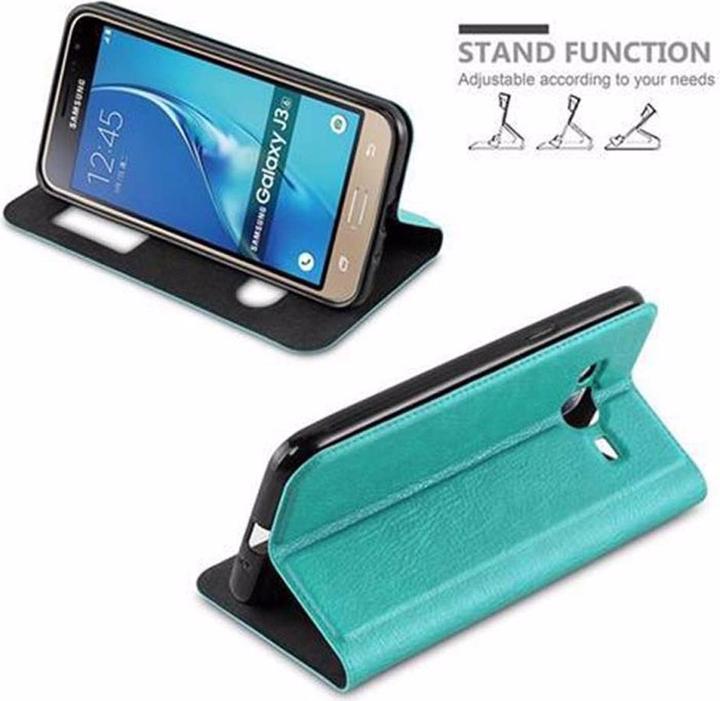 Actual product image Cadorabo Book with View double window cover (Samsung Galaxy J3)